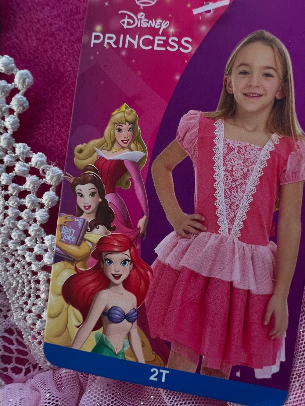 Official BeautifulDisney Princess Aurora Pink & Silver Tutu Dress/Costume NWT Sz